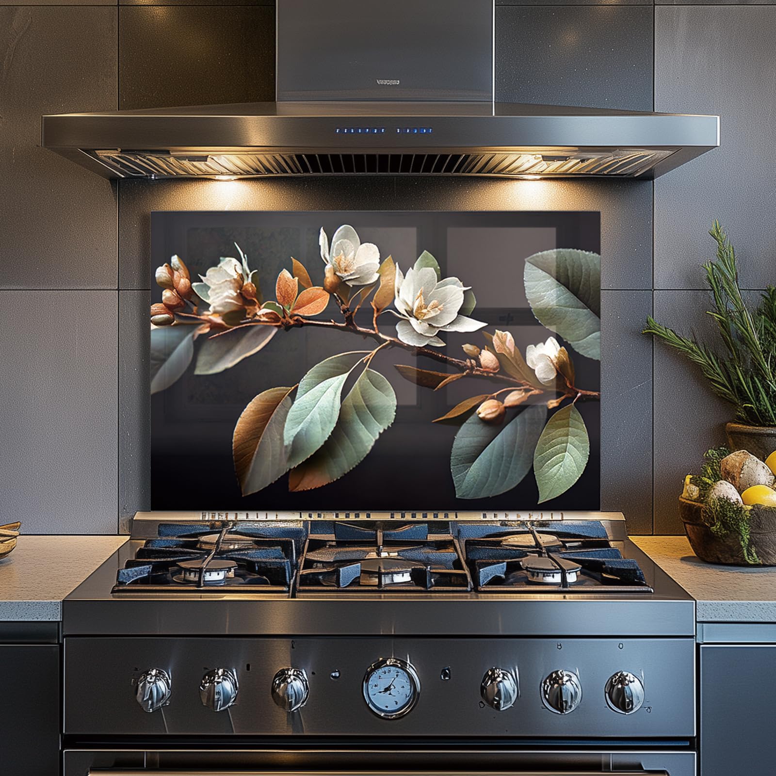 Tempered Glass Kitchen Backsplash - 60x60cm Splash Guard for Stove & Sink