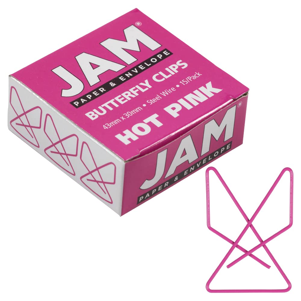 Colorful Butterfly Paper Clips - Pink Stationery Clamps for Office & School - 15 Pack - Perfect for Organizing Documents, Notebooks & Craft Projects