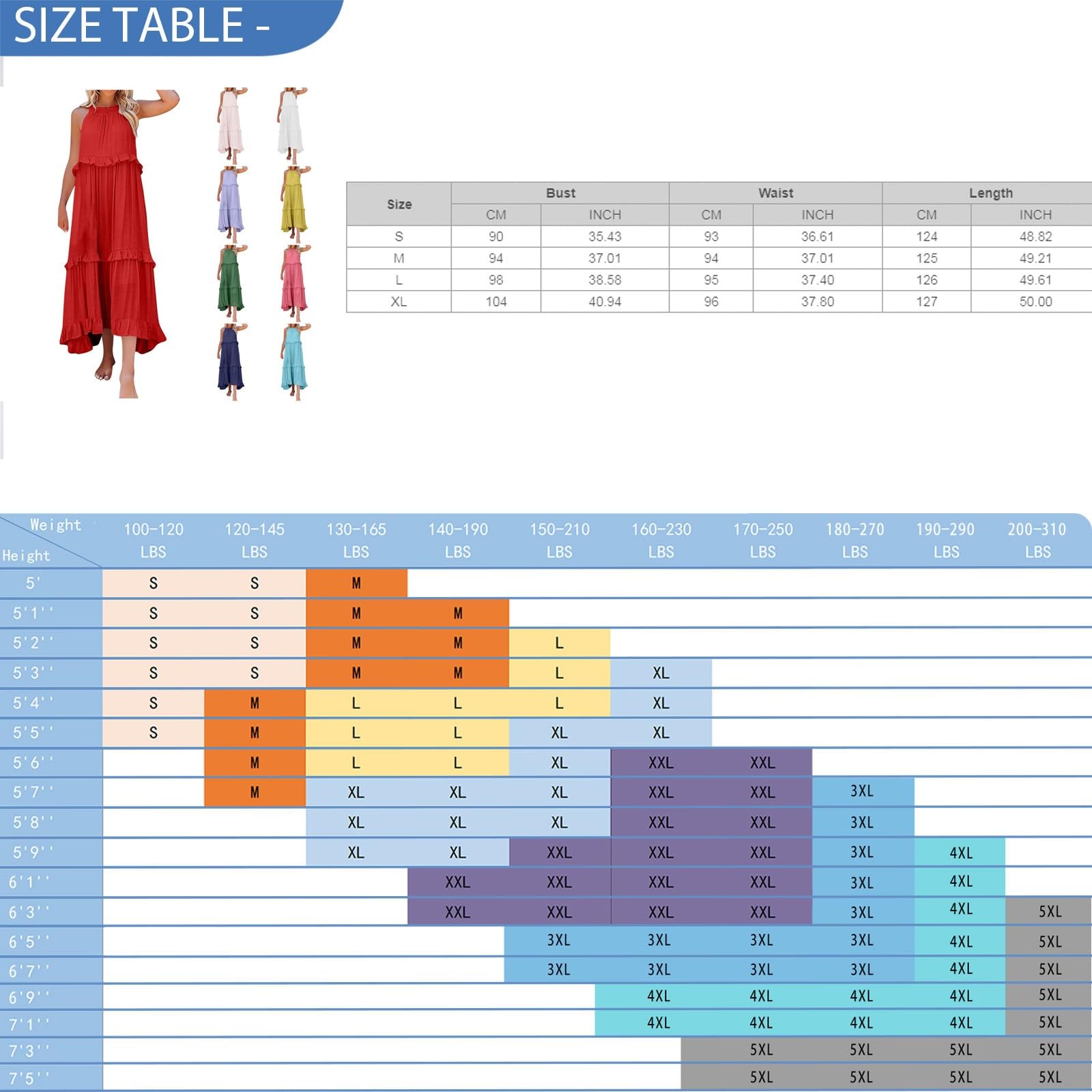 Women's Halter Smocked Tiered Maxi Dress - Flowy Swing Summer Cocktail & Wedding Guest Dress with Pockets | Perfect for Beach Vacations, Garden Parties & Formal Events