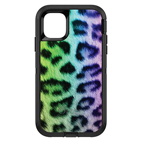 Rainbow Leopard Cheetah Fur Print On Black Case