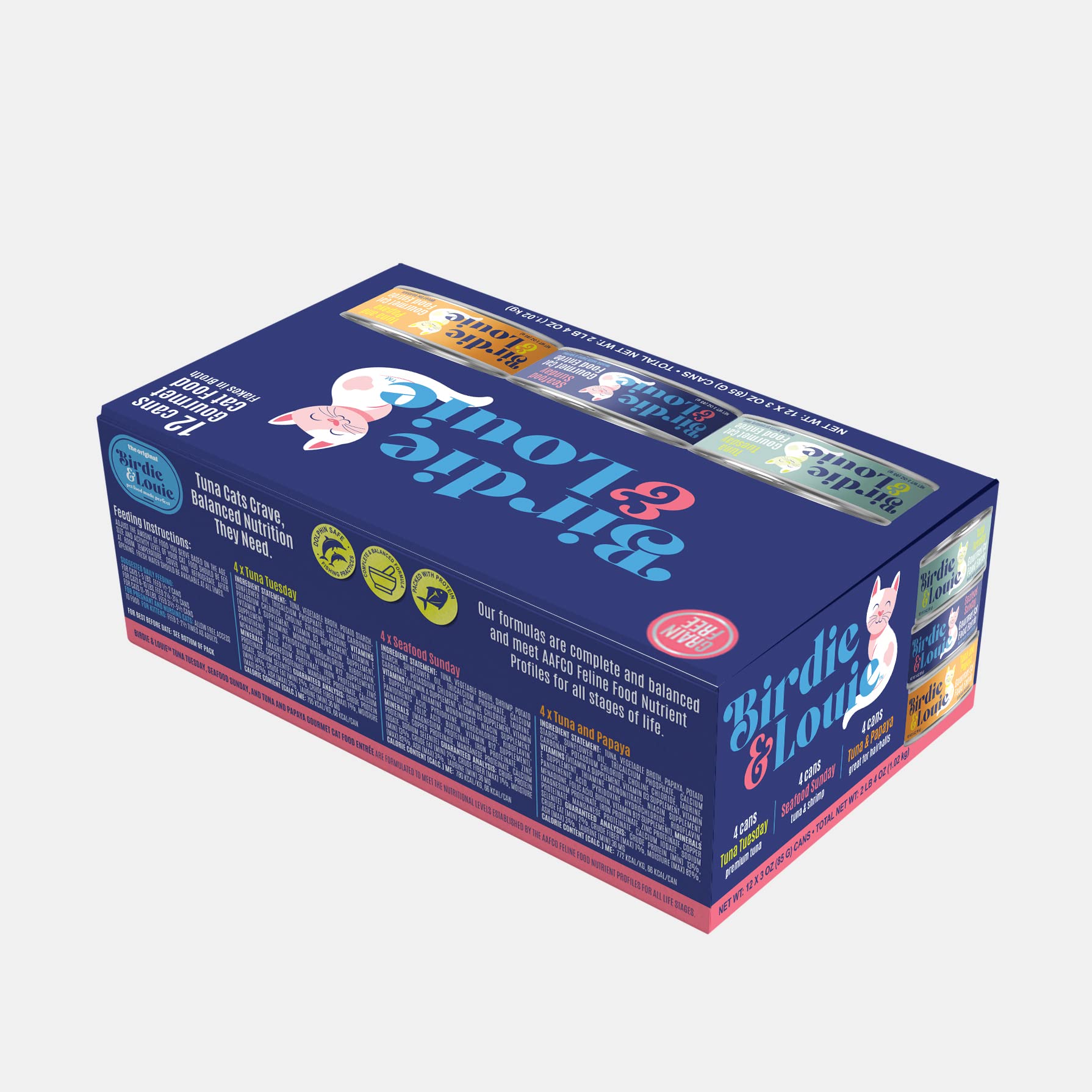 Premium Wet Cat Food Variety Pack - Tuna Tuesday & Seafood Sunday Gourmet Entrees (3oz Cans, 24-Pack) | Grain-Free, High-Protein Cat Food for Adult & Senior Cats | Perfect for Mealtime, Travel & Special Treats