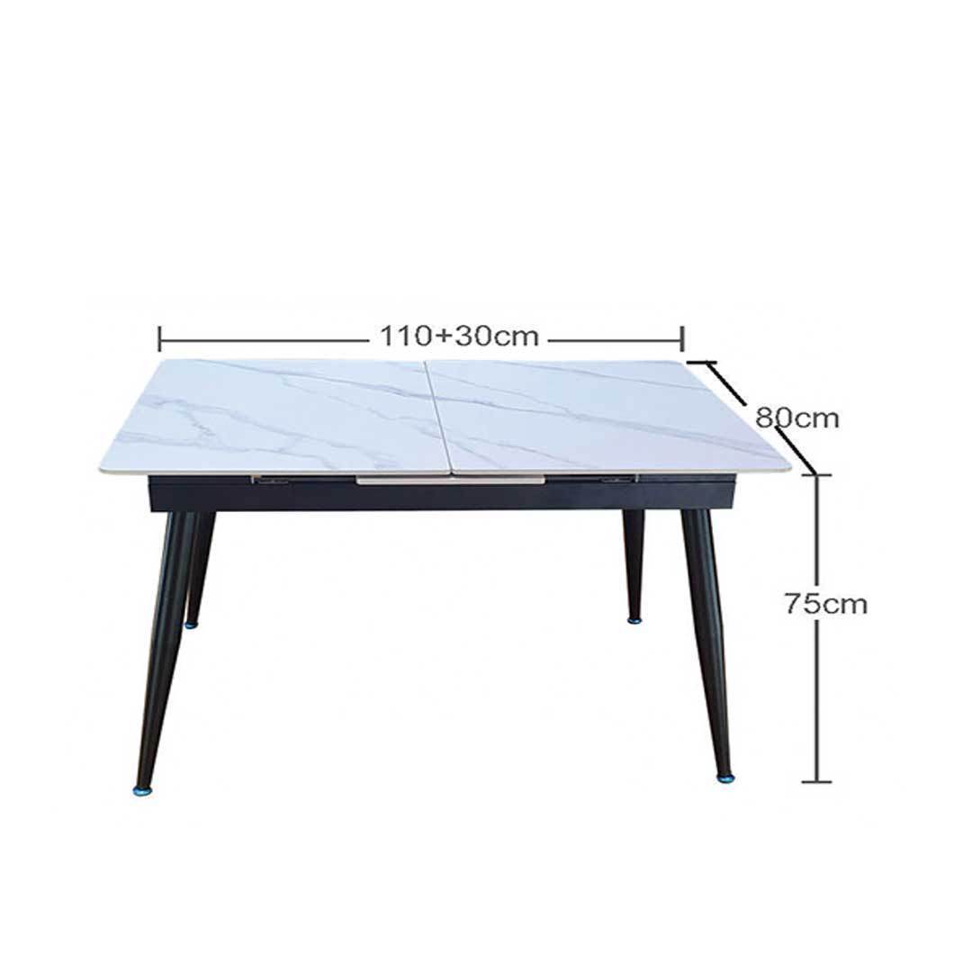 Premium Finlay Sintered Stone Extendable Dining Table - Modern Expandable Kitchen Table for 6-10 People - Perfect for Family Gatherings & Dinner Parties