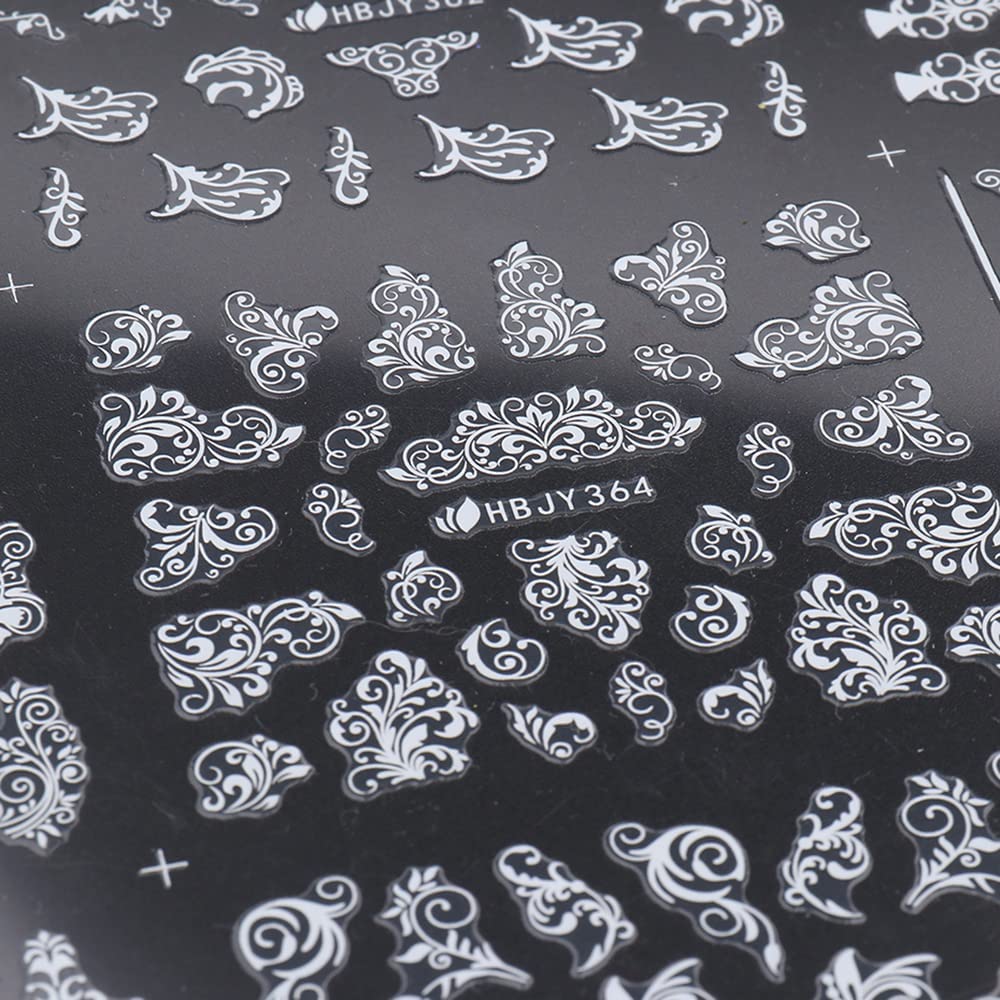 3D Floral Nail Stickers - White Acrylic Flowers for Wedding & Manicure