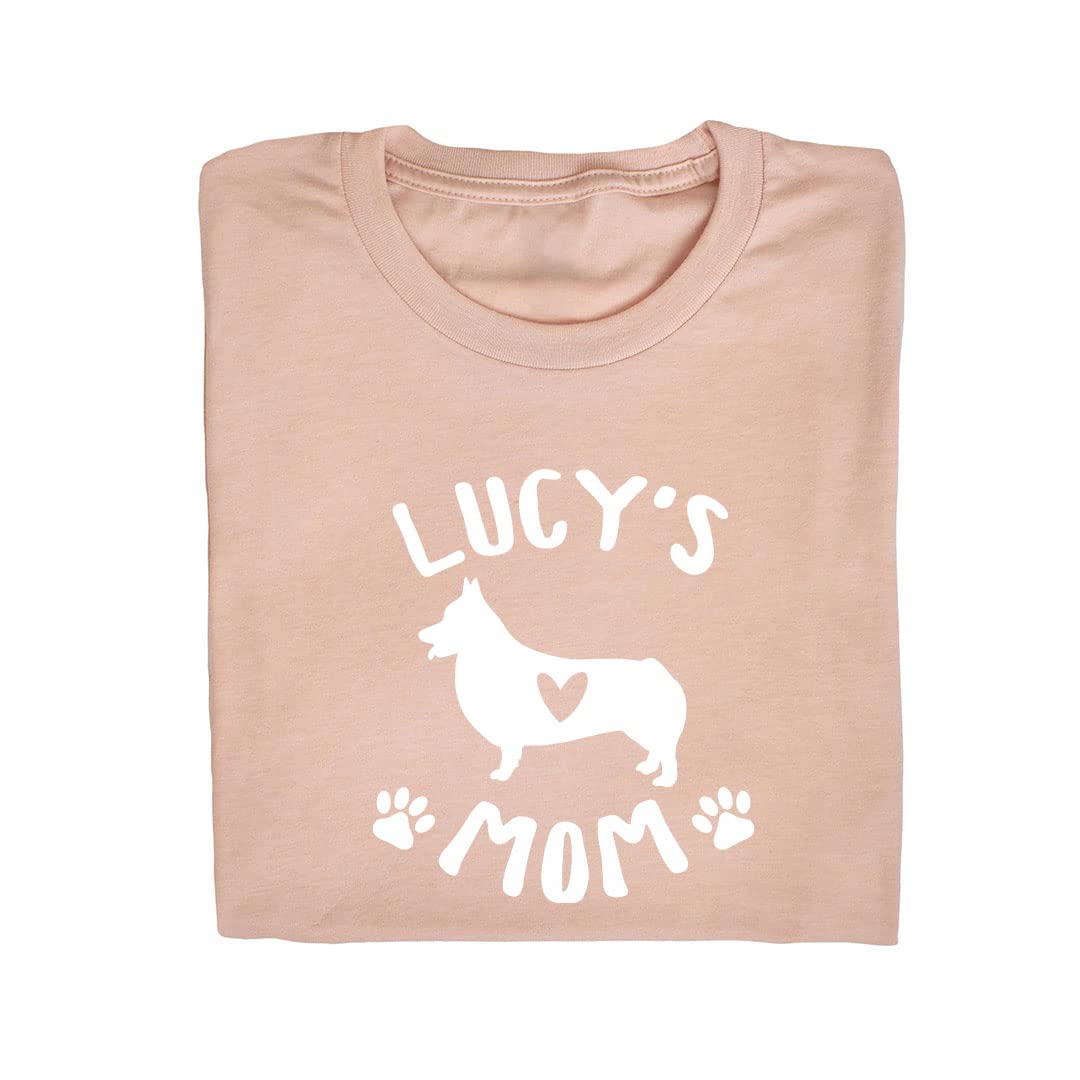 Custom Corgi Mom T-Shirt with Name - Cute Corgi Lover Gift for Dog Owners - Perfect for Mother's Day, Birthday & Casual Wear