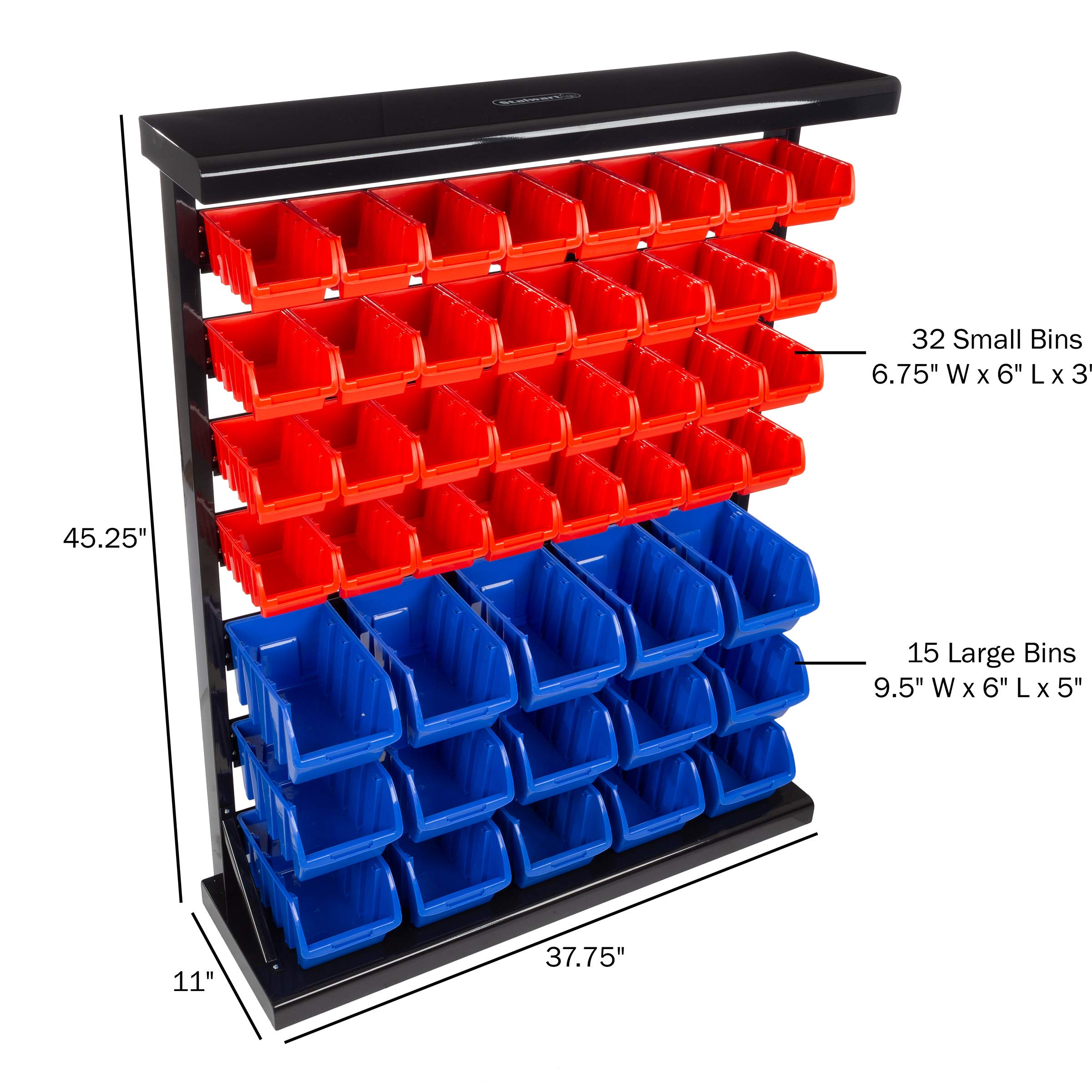 Stalwart 75-ST6079 Wall Mount Orange Tool Organizer with Removable Drawers - Perfect for Hardware, Crafts, Office Supplies & Home Organization - Garage, Workshop & Office Storage Solution