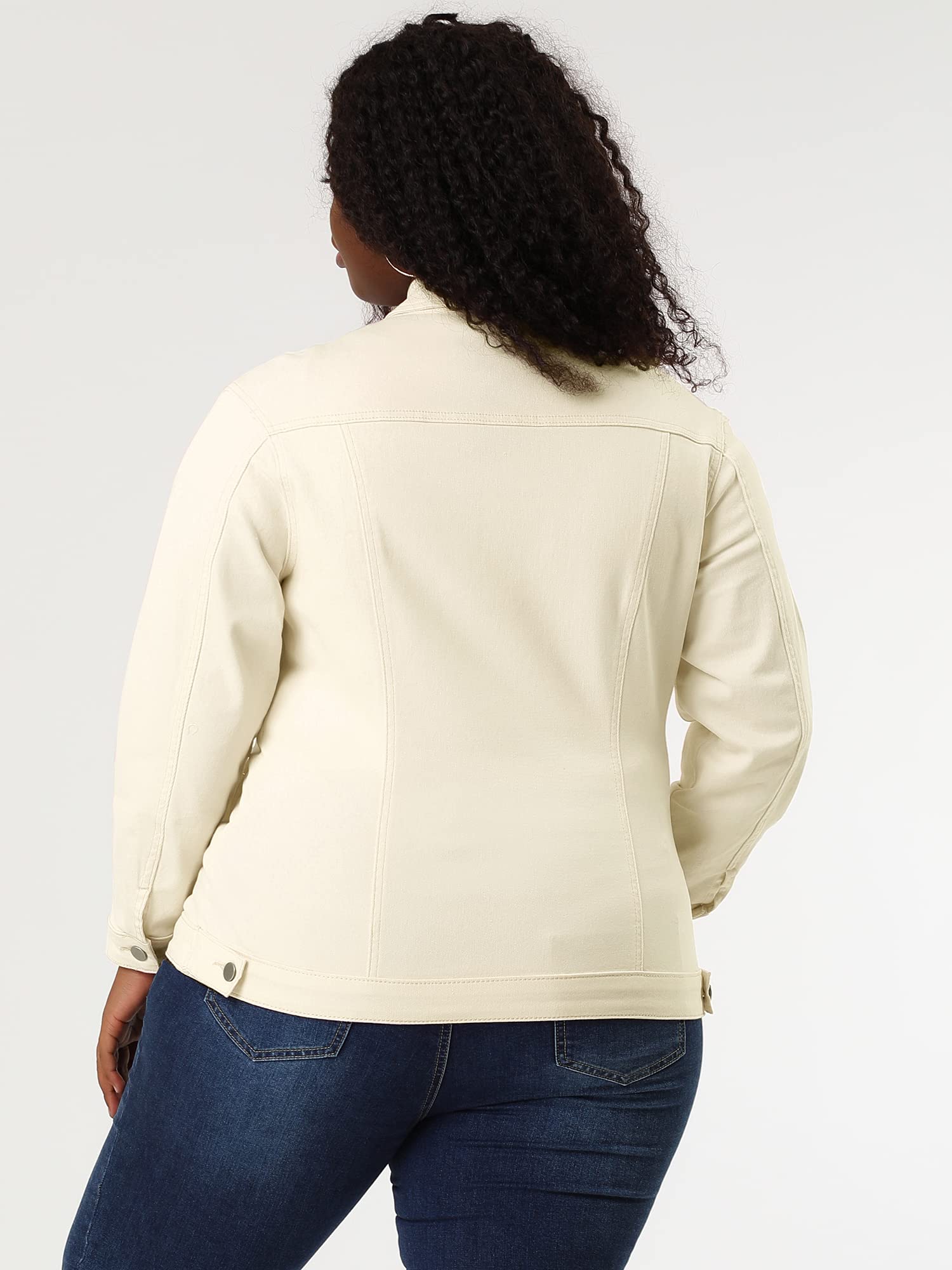 Stylish Women's Plus Size Denim Jacket - Distressed Washed Jean Jacket with Button Front for Casual Outfits | Perfect for Spring, Fall Layering & Everyday Wear