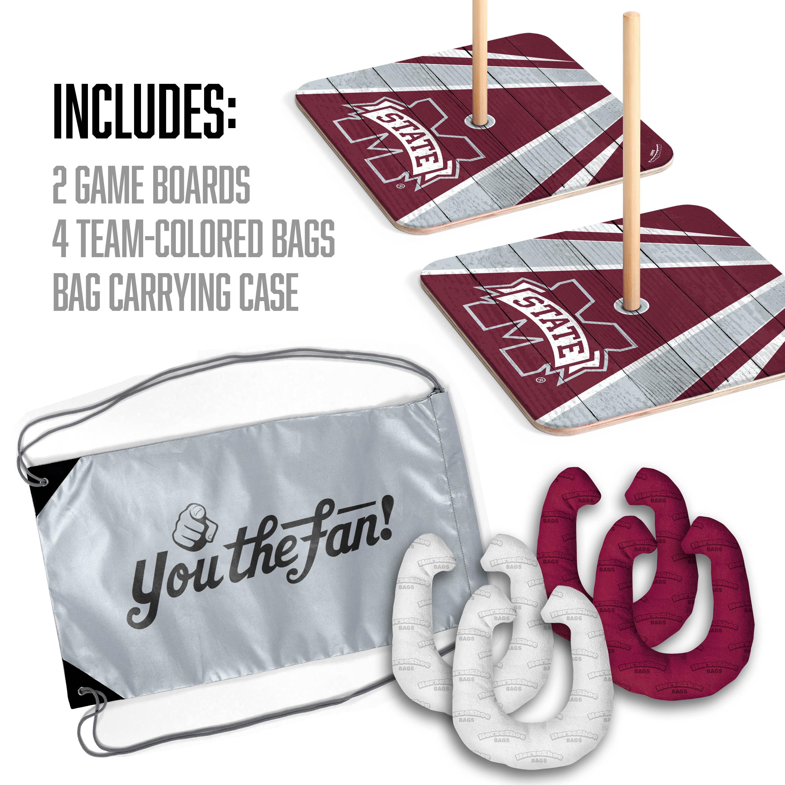 YouTheFan NCAA Mississippi State Bulldogs Horseshoe Bags - Durable & Stylish Team Spirit Accessories for Football Games, Tailgating & Fan Gear Collection