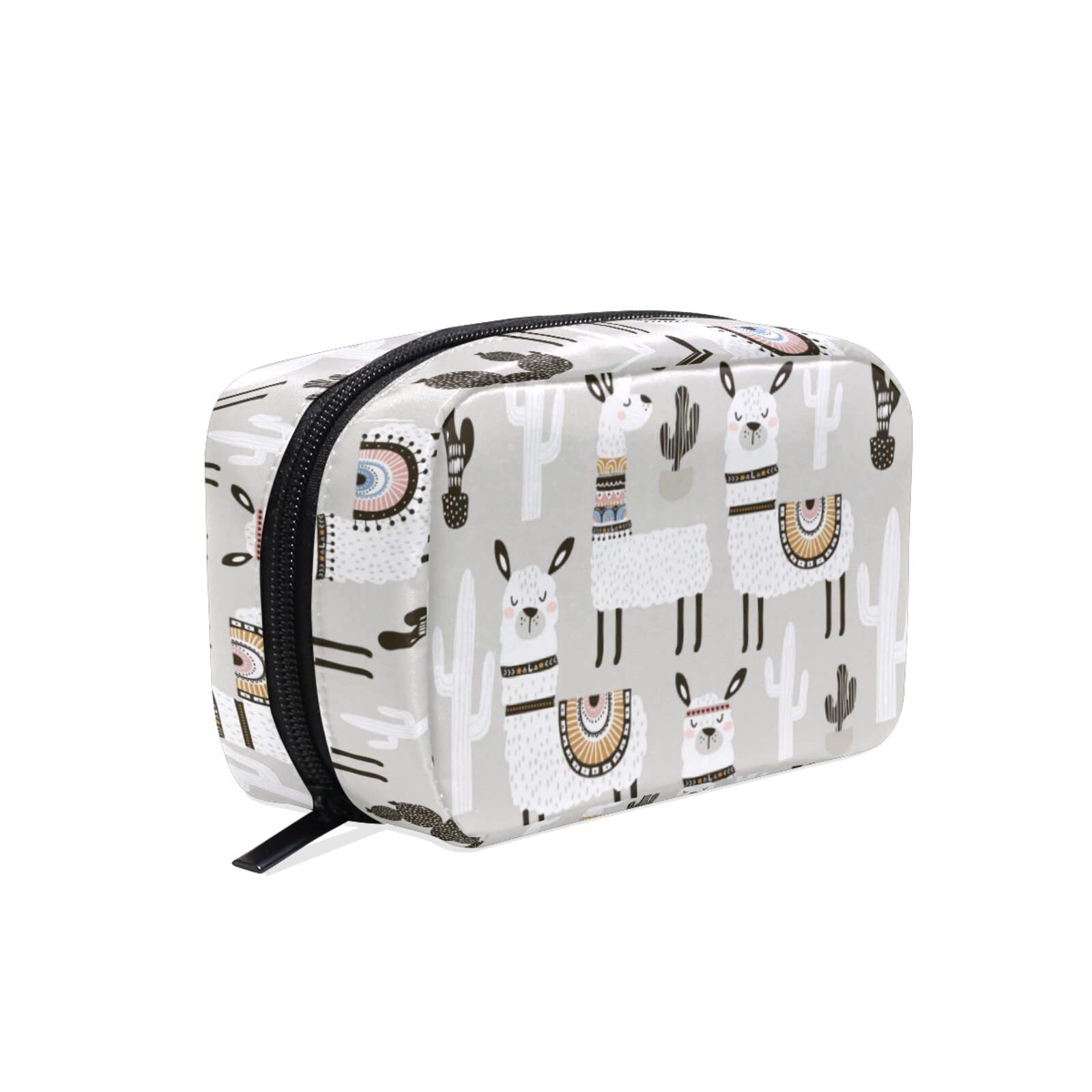 Waterproof Cactus Llama Cosmetic Bag for Women & Teens - Portable Makeup & Toiletry Pouch for Brushes, Travel, Gym, and Daily Use