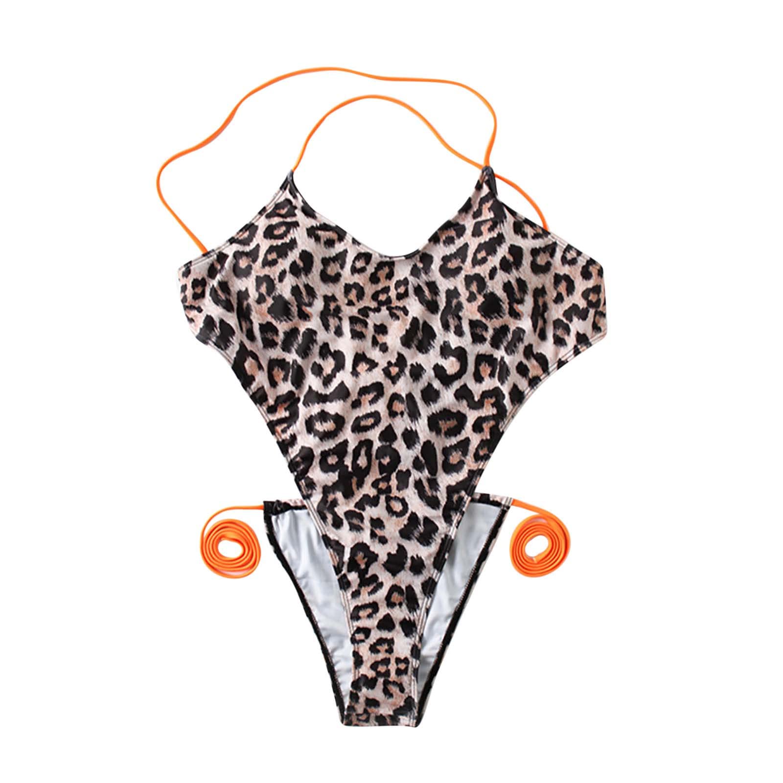 YaYiYa Women's Leopard Print V-Neck Bikini - Beach & Pool Swimwear