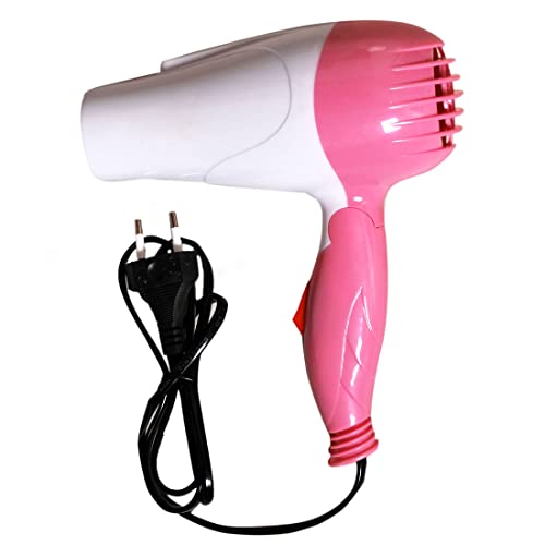 Nirvani NV-1290 Professional 1000W Foldable Hair Dryer - Lightweight Travel Blow Dryer for Men & Women (Pink) | Salon Quality Styling at Home & On The Go