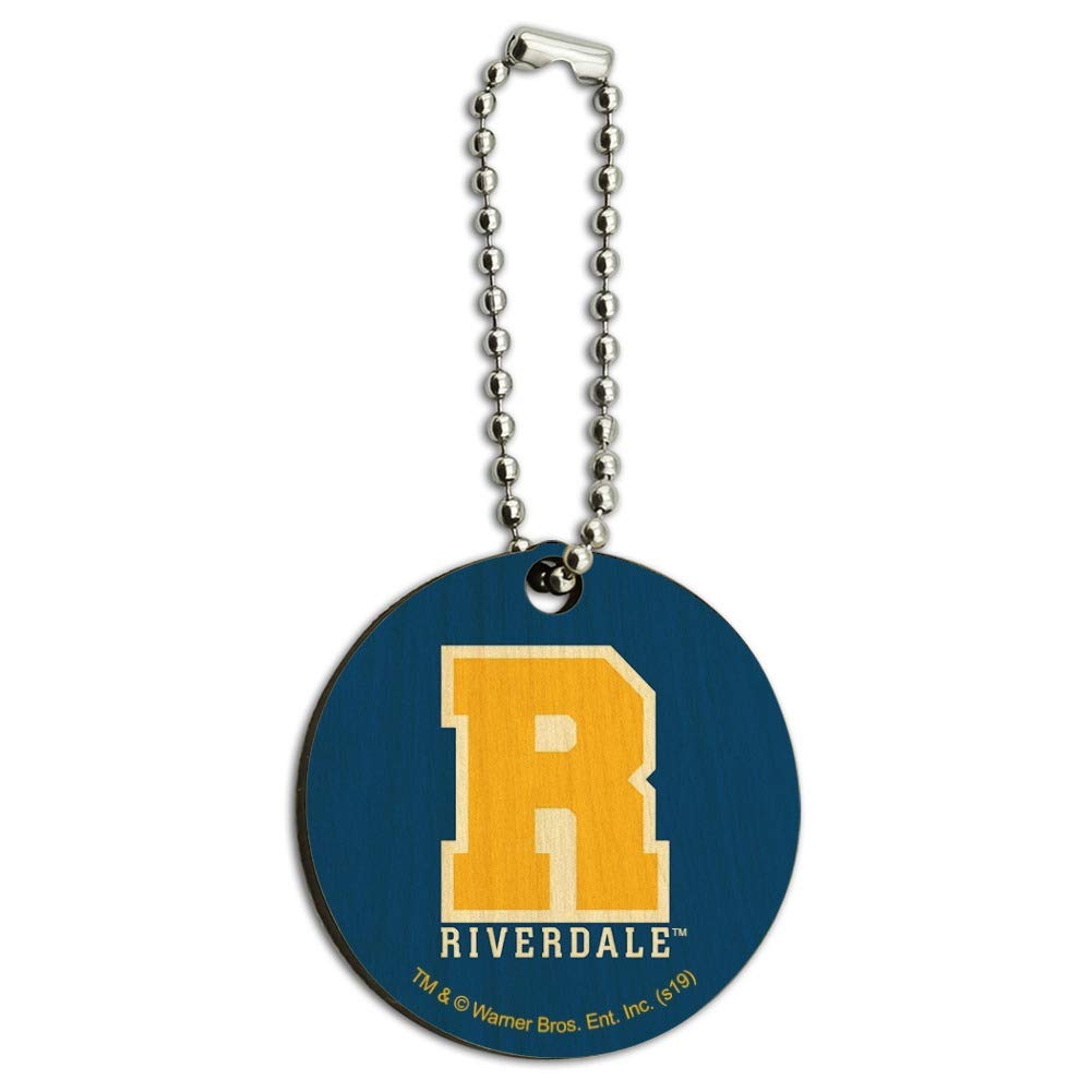 Riverdale Varsity Letter Wooden Keychain - Custom Engraved Round Key Ring for School Spirit & Gifts - Perfect for Backpacks, Keys, and Fan Accessories