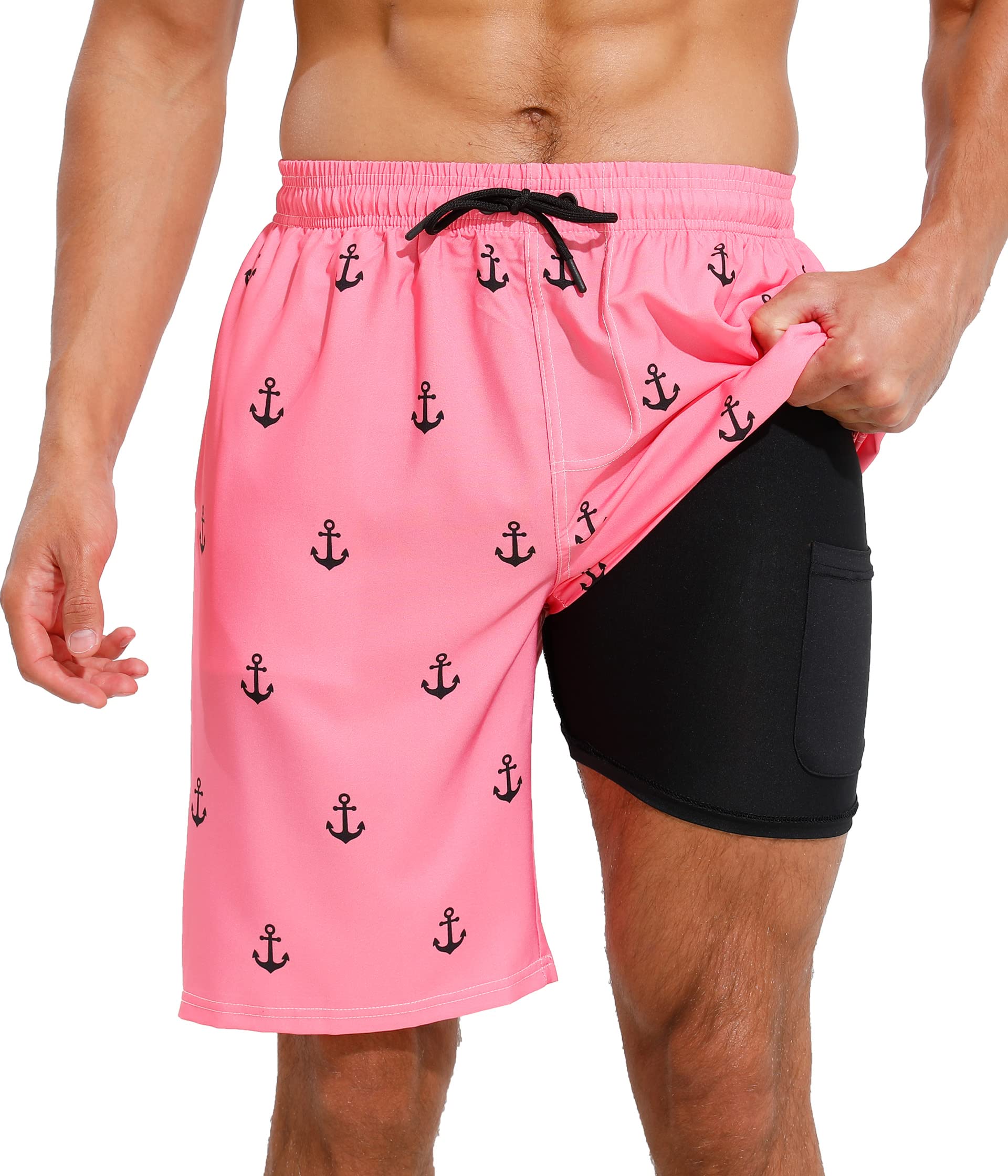 **XSKJY Men's Quick Dry Swim Trunks with Compression Liner - Comfortable Beach Shorts for Swimming, Surfing & Summer Sports | Perfect for Pool, Vacation & Outdoor Activities**