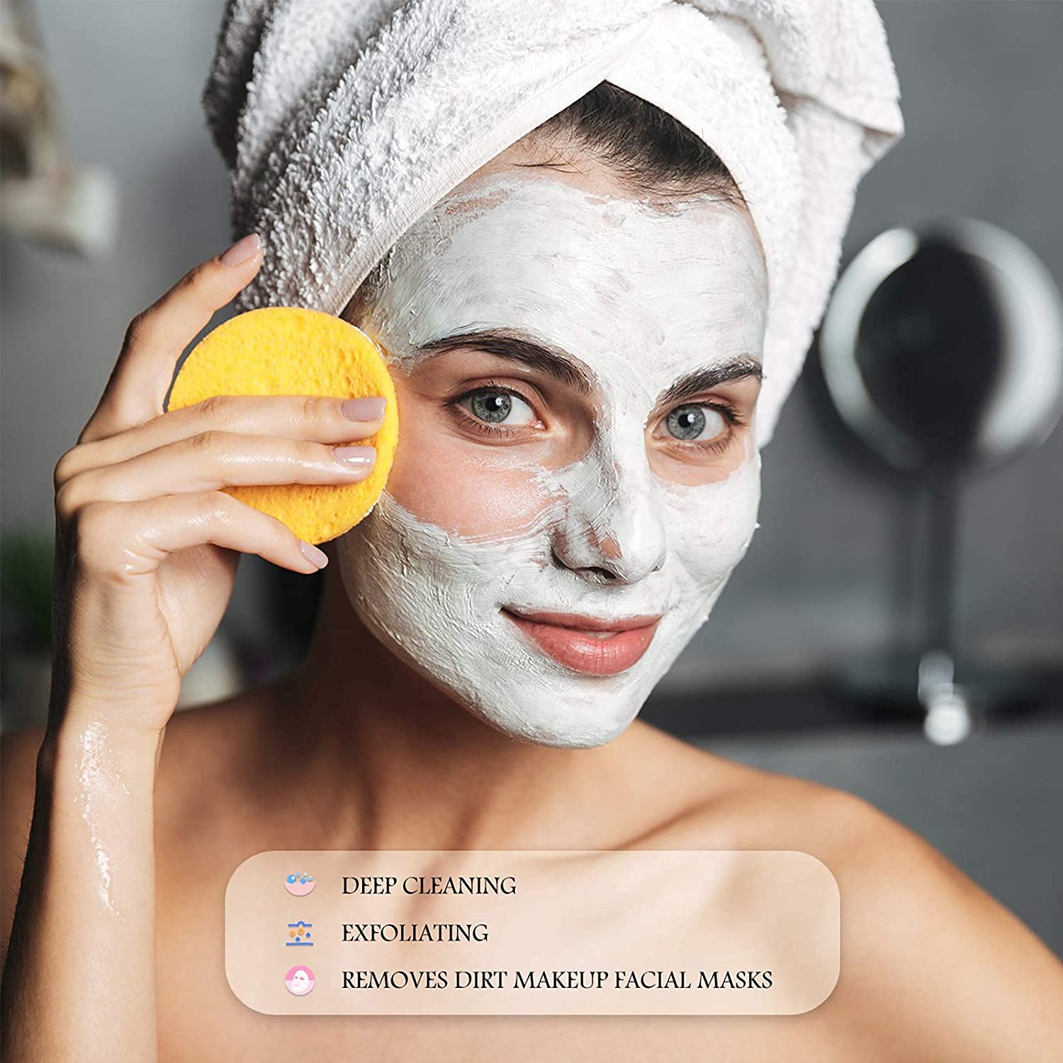 TopFinder® 12-Piece Magic Compressed Facial Sponges - 100% Natural Professional Cosmetic Spa Sponges for Face Cleansing, Massage, Pore Exfoliation, Mask Application & Makeup Removal | Ideal for Daily Skincare, Spa Treatments & Travel Beauty Essentials