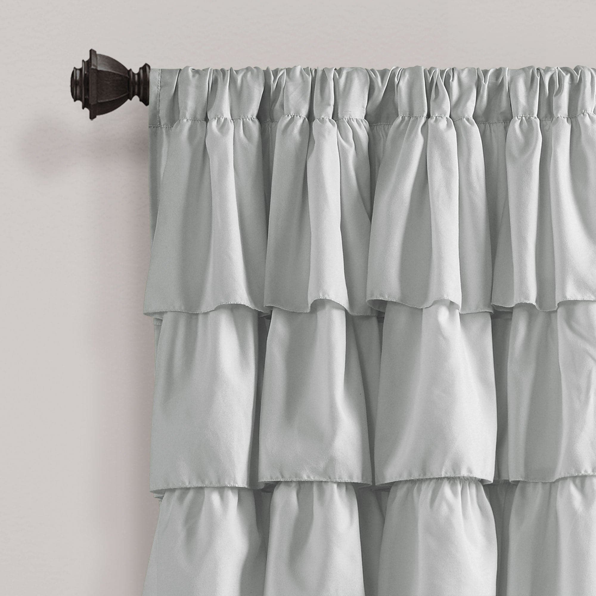Elegant Ruffle Window Curtain Panel - Blackout Sheer Drapes for Bedroom & Living Room - Soft Textured Home Decor with Ruffled Trim (Set of 2 Panels) - Perfect for Nursery, French Country or Boho Style Windows