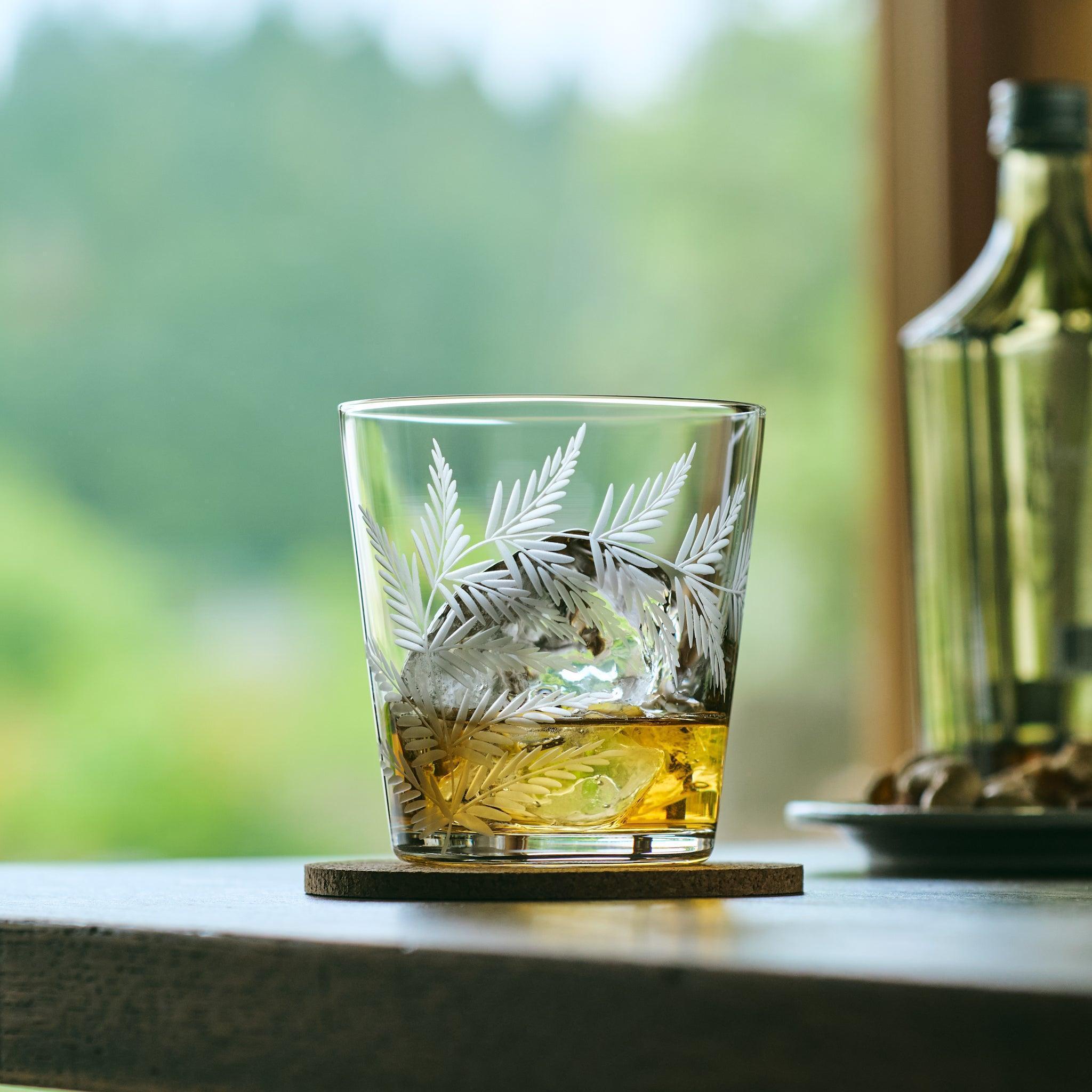 Premium Whispering Fern Rocks Glass Set - Elegant Whiskey Glasses for Bourbon, Scotch & Cocktails - Perfect for Home Bar, Gifts & Entertaining