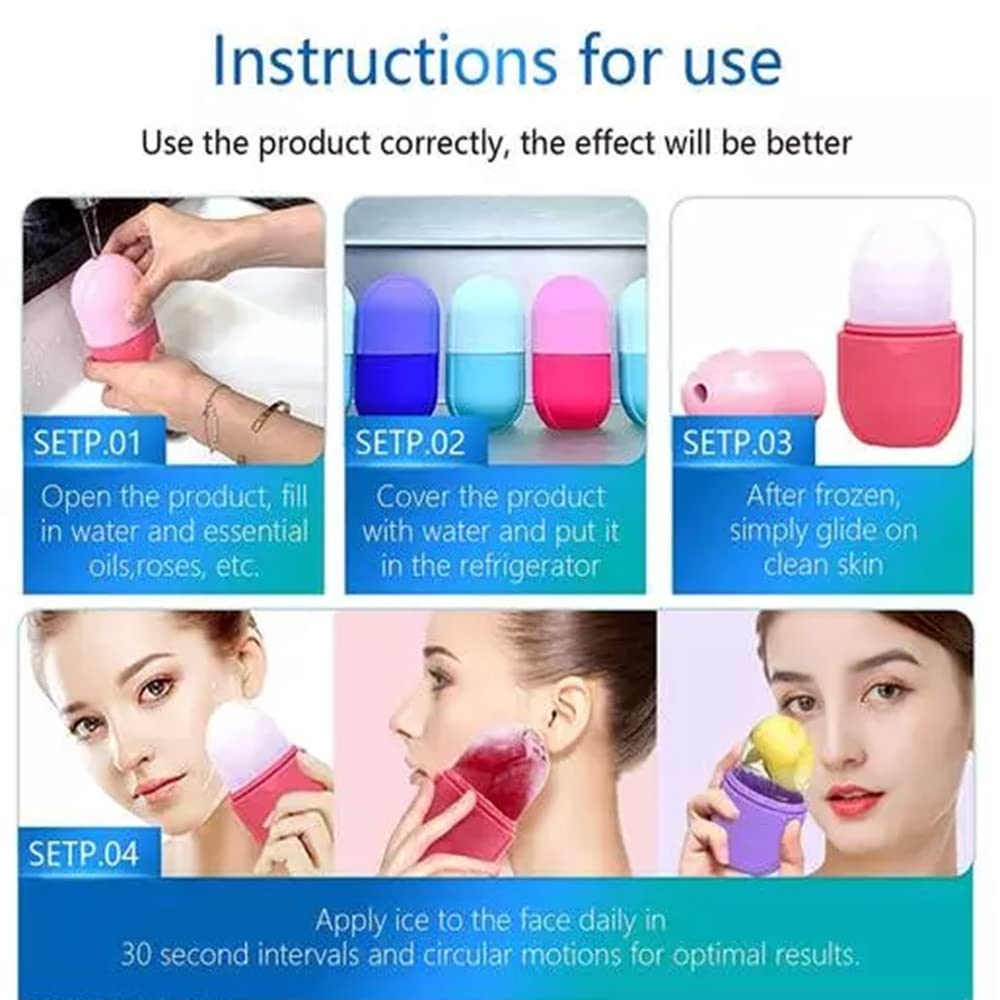 ATARANGI NATURAL Ice Roller for Face - Cooling Facial Massager to Enhance Skin Glow, Reduce Pores & Tighten Skin - Reusable Pink Face Roller for Skincare Routine, Morning Puffiness Relief & Post-Workout Recovery