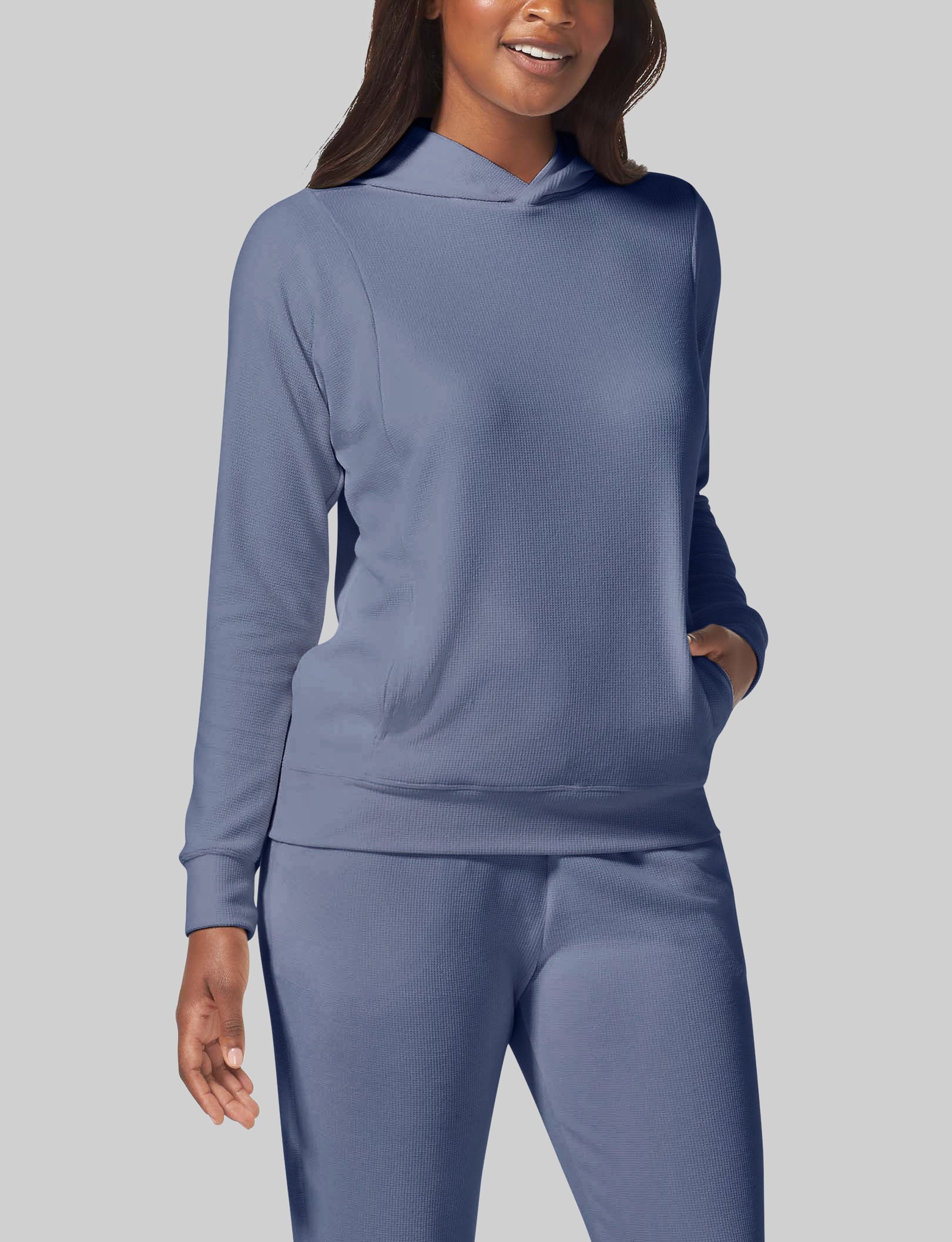 Women's Zen Waffle Hoodie - Soft Cozy Pullover Sweatshirt for Yoga, Lounge & Casual Wear | Breathable Comfort for Everyday Relaxation