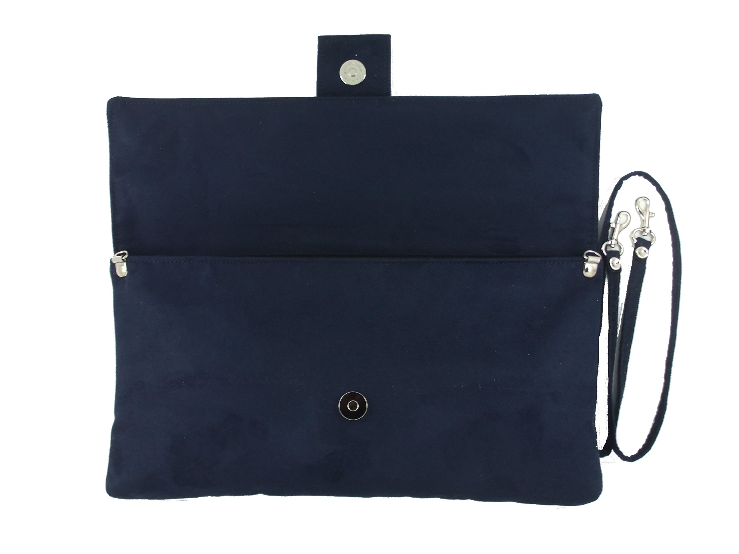 LONI Women's Faux Suede Clutch Bag & Shoulder Bag - Large Size, Stylish Handbag for Evening Parties, Weddings & Date Nights