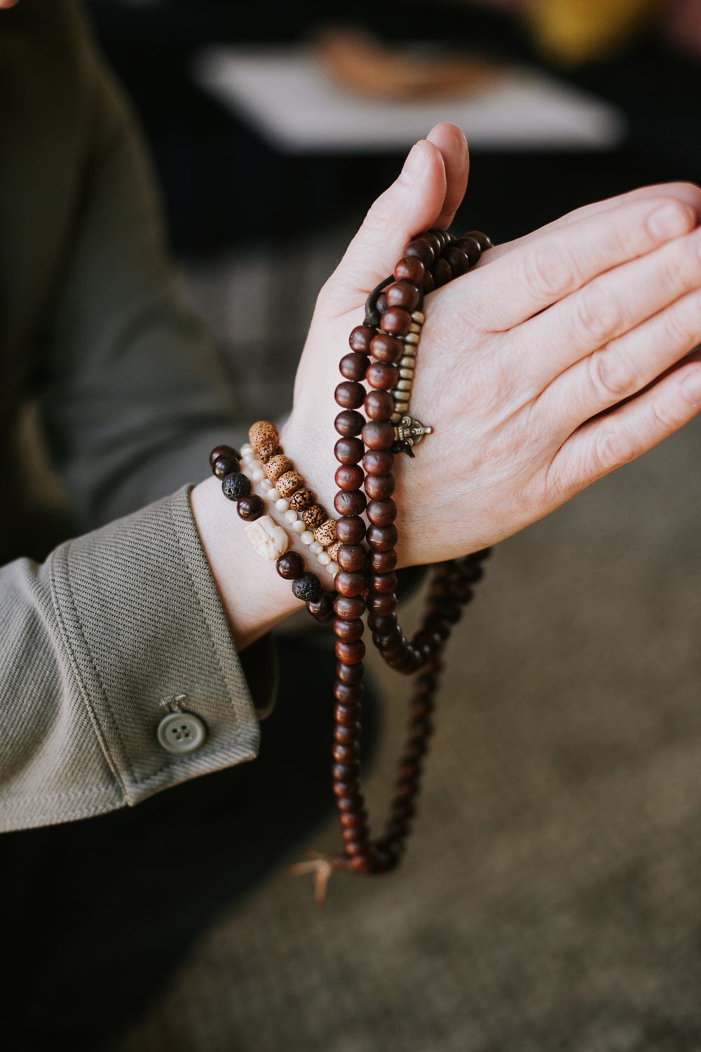 Anchor & Bloom Lotus & Rudraksha Beaded Bracelet for Women - Handmade Spiritual Yoga Meditation Jewelry - Perfect for Mindfulness, Chakra Healing & Boho Fashion Accessories