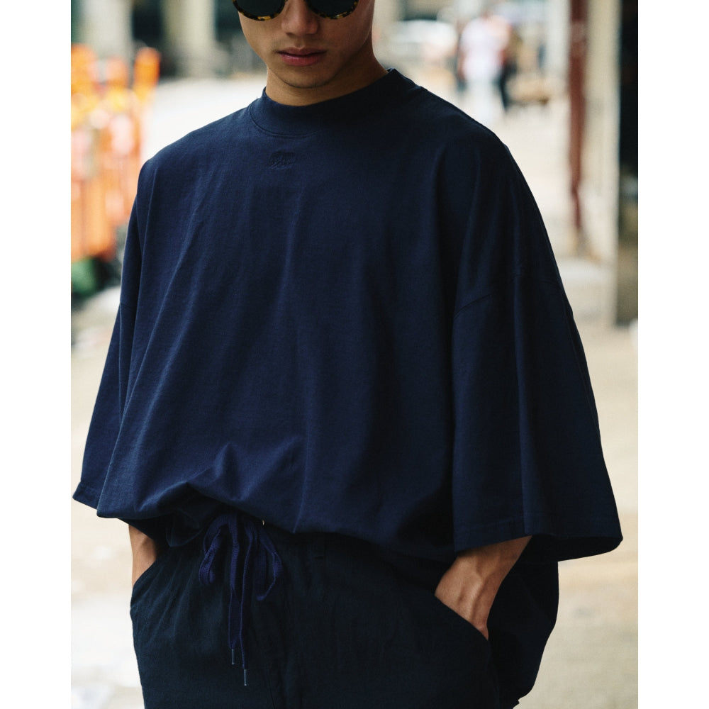 Premium A.H Short Sleeve T-Shirt for Men - Navy Blue Cotton Crew Neck Tee - Casual Wear & Everyday Outfits