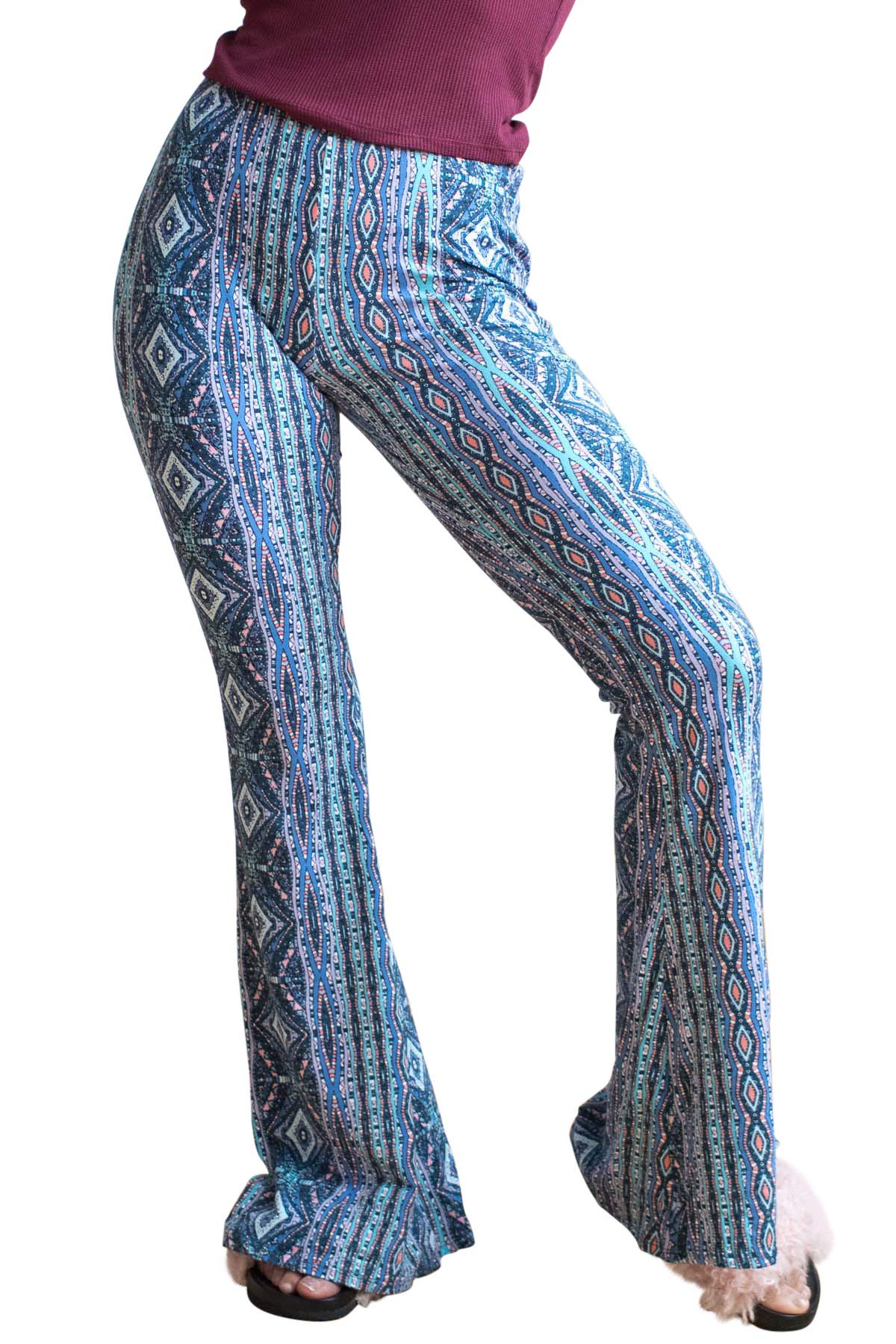 Ragstock Women's High Waist Stretch Bell Bottom Pants - 70s Retro Flare Jeans for Casual Outfits & Vintage Style