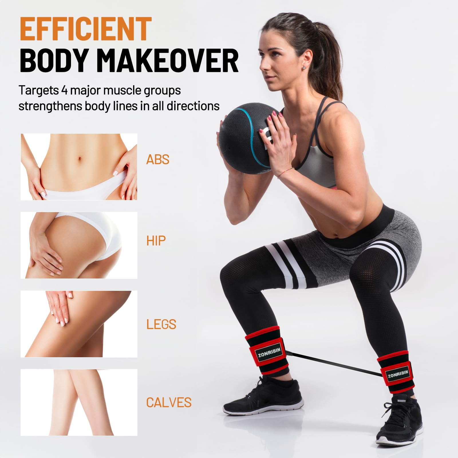 Ankle Resistance Bands with Adjustable Cuffs for Glute Workouts - Perfect for Kickbacks, Leg Extensions & Hip Abductors | Gym, Home & Cable Machine Training | Fitness Accessories for Women & Men