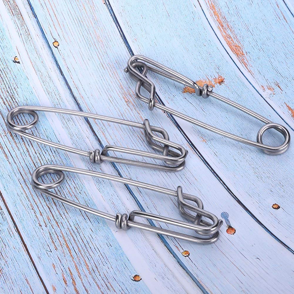6 Pack Stainless Steel Tuna Clips - Easy On/Off for Fishing & Boating