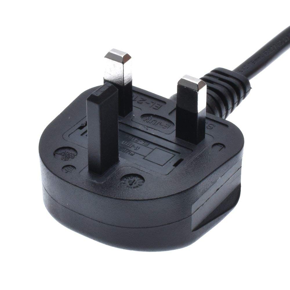 3M UK AC Power Cord - Right Angled C7 Figure 8 to 3-Prong Cable for TV, Printers, Cameras, PS4, PS3 | Perfect for Home Entertainment & Office Electronics Setup