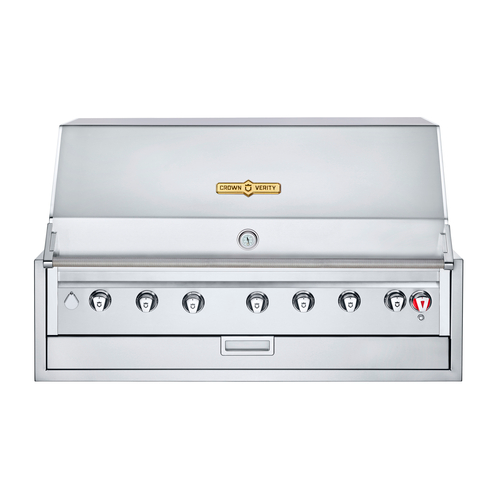 Crown Verity IBI42LP Infinite Series 42-Inch Built-In Propane Gas Grill with Roll Dome Lid, Bun Rack & Cover - Perfect for Outdoor Kitchen, Backyard BBQ, and Patio Entertaining