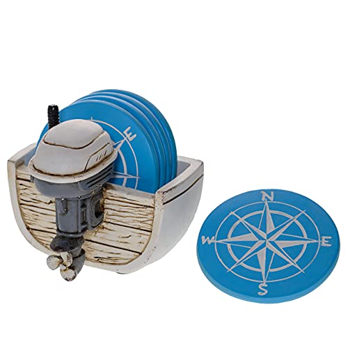 Outboard Motor Blue Coasters