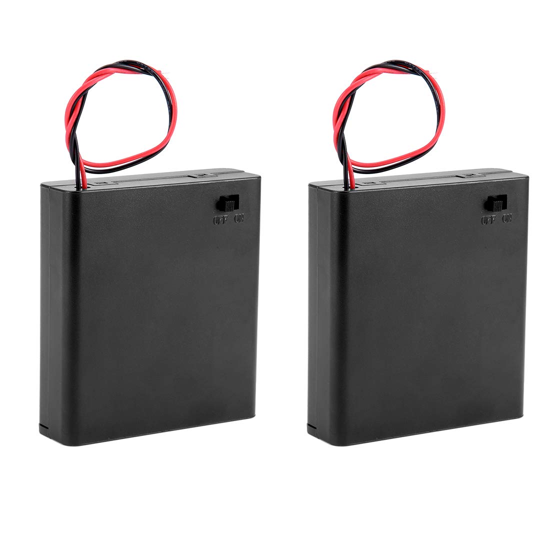 6V AA Battery Holder with ON/OFF Switch & Cover - 2 Pack for Flashlights, Toys & DIY Electronics Projects