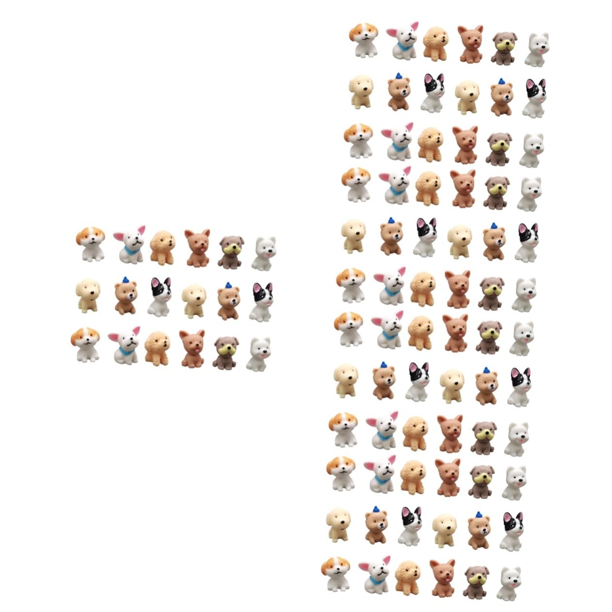 90 Pcs Hand-Painted Mini Resin Dog Figurines - Cute Cartoon Puppy Toys for Kids, Animal Playset, Craft Collection | Perfect for Birthday Gifts, Party Favors, Home Decor & Kids' Playtime