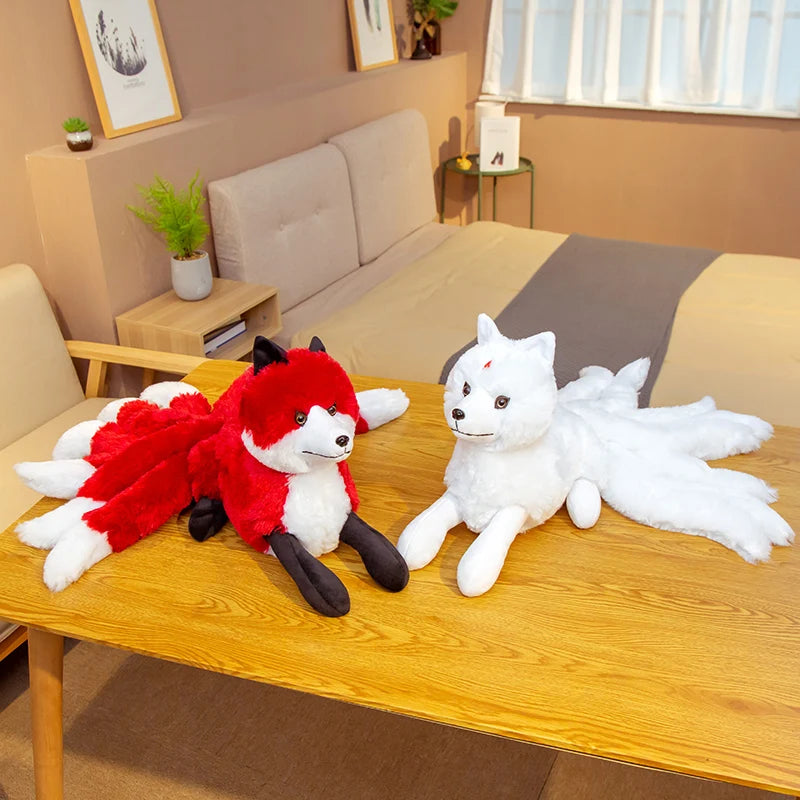 55cm Soft Cute Nine-Tailed Fox Plush Toy - Kawaii Stuffed Animal Doll for Kids, Birthday Gift, Home Decor (Perfect for Cuddling, Room Decoration & Anime Lovers)