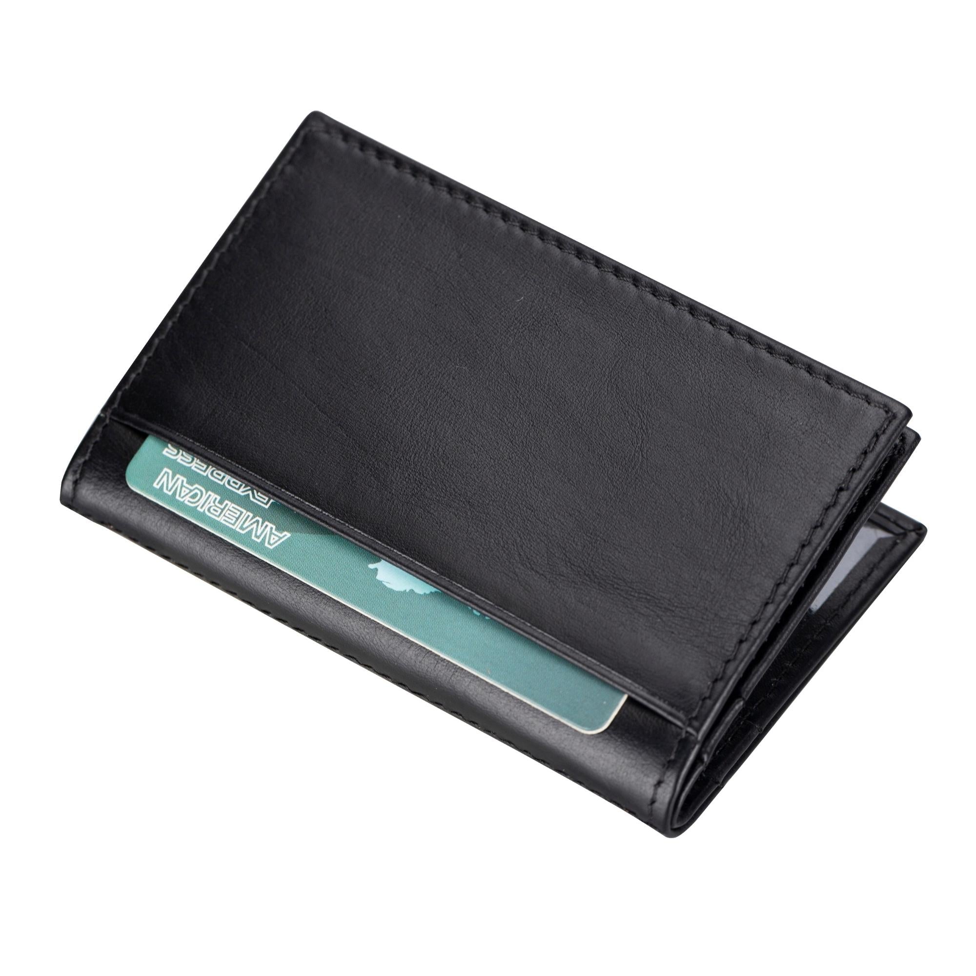 Premium Full Grain Leather Card Holder for Men - Slim RFID Blocking Wallet - Perfect for Business, Travel & Everyday Use