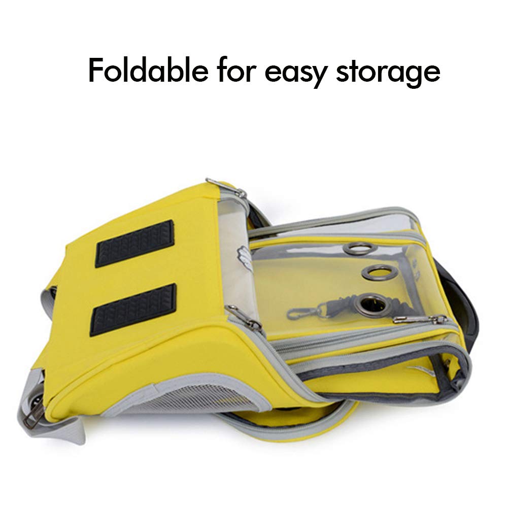 **Clear Pet Carrier Backpack for Cats & Small Dogs - Bubble Travel Backpack, Waterproof Space Capsule Carrier for Hiking, Walking, Outdoor Adventures & Airplane Travel - Yellow**