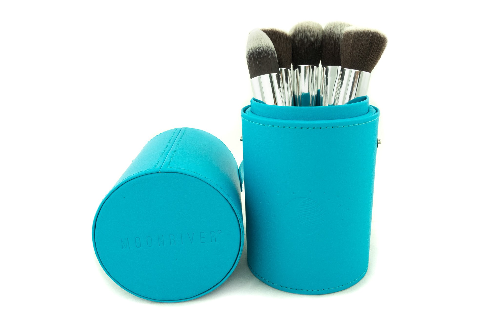 Premium Makeup Brush Case - 9 Inch Travel Organizer (Blue) | Moonriver Beauty | Waterproof & Durable Cosmetic Brush Holder for Professional Artists & Makeup Lovers | Perfect for Travel, Salon, Home Storage