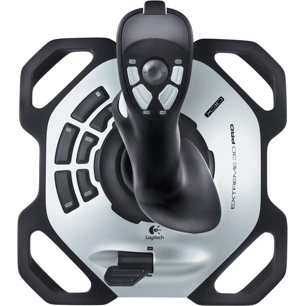 Logitech G Extreme 3D Pro USB Joystick for PC Gaming - Precision Flight Controller with 12 Programmable Buttons (Black/Silver) | Perfect for Flight Simulators, Combat Games & Professional Pilot Training