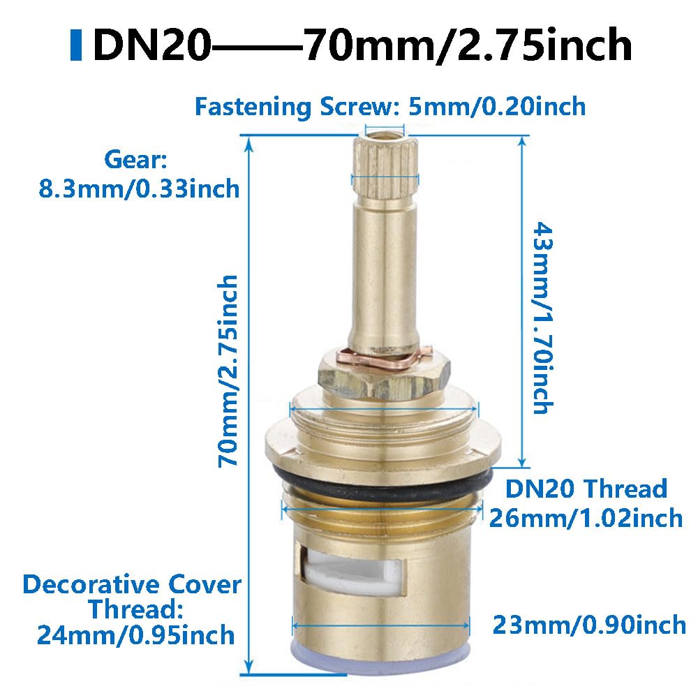 Brass Ceramic Disc Faucet Valve Cartridge 70mm for Bathroom Kitchen Sink Repair
