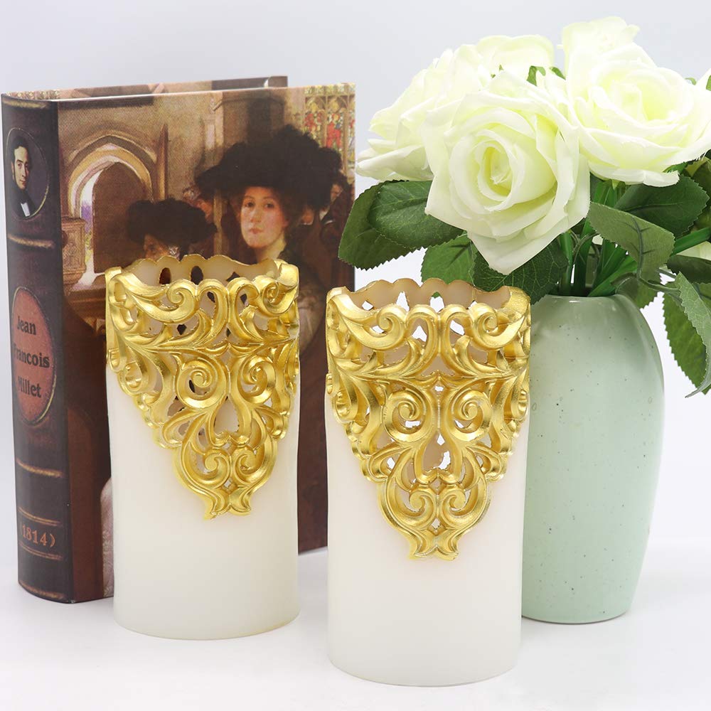 Wondise Flameless LED Candles with Timer - Real Wax Battery Operated Flickering Pillar Candles for Home Decor, Wedding, Christmas - Set of 2 (3x6 Inches) - Perfect for Romantic Dinners, Spa Relaxation & Holiday Centerpieces