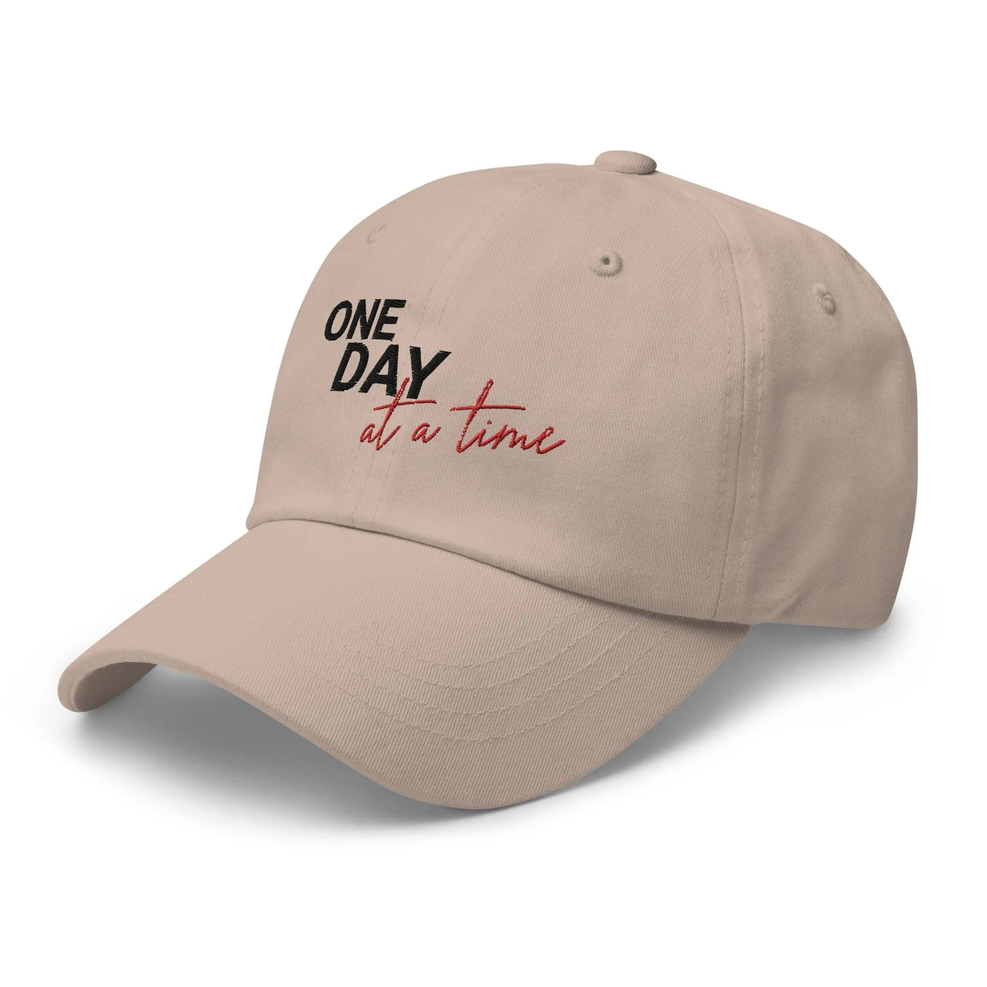 One Day At A Time Embroidered Dad Hat - Adjustable Cotton Baseball Cap for Men & Women - Perfect for Outdoor Activities, Sports & Casual Wear
