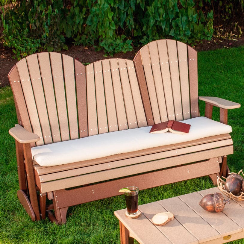 LuxCraft 5ft Adirondack Console Recycled Plastic Patio Glider - Outdoor Furniture for Garden, Deck, and Backyard Relaxation