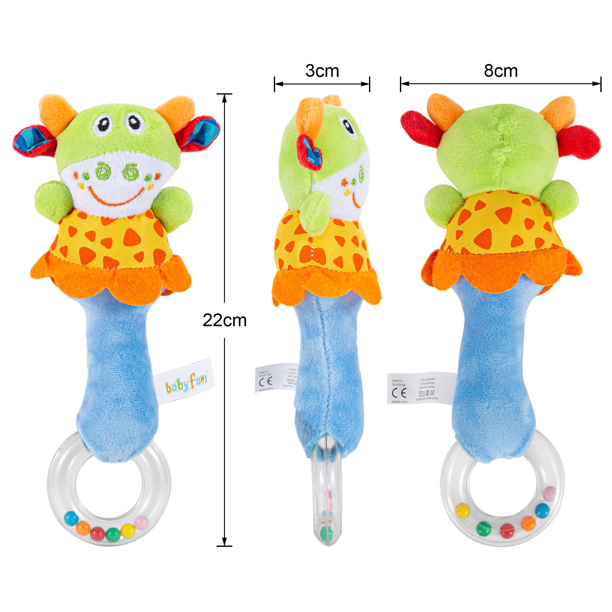 Baby Soft Rattles Toys for Newborns - Sensory Development Hand Grip Toys for Infants 0-6 Months | Perfect for Tummy Time, Teething & Early Learning Play