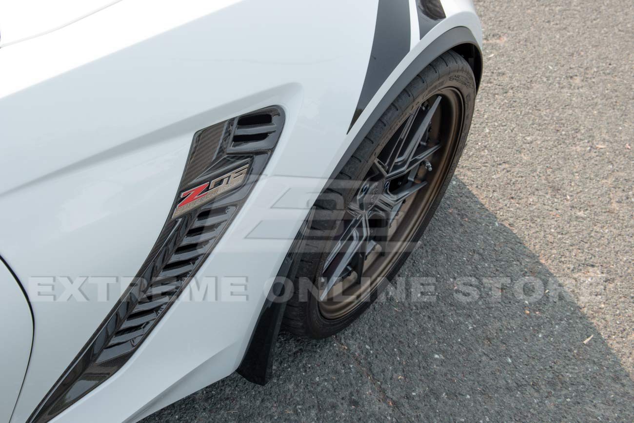 2014-2019 Chevrolet Corvette C7 Front Splash Guards - GM Factory XL Extended Mud Flaps Pair (ABS Plastic, Black) | Perfect for All-Weather Protection & Road Debris Prevention | Fits All C7 Corvette Models