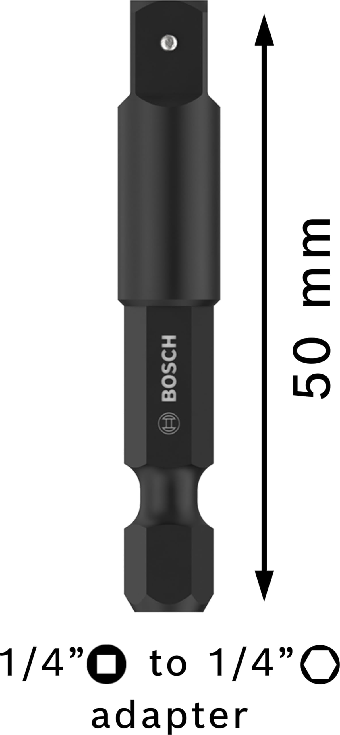 Bosch 1x PRO Socket Adapter with Pin Connection (143 x 64 mm) - Professional Screwdriver Accessory for Power Tools & DIY Projects