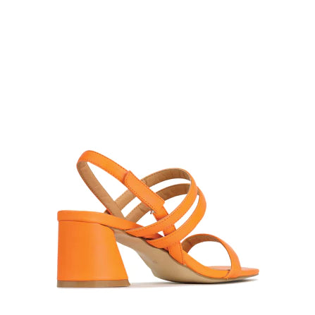 EOS Petella Tangelo Leather Summer Slingback Sandals for Women - Comfortable Open-Toe Heeled Slides - Perfect for Beach, Vacation & Casual Outings