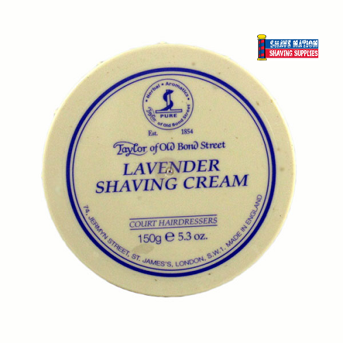 Taylor of Old Bond Street Luxury Lavender Shaving Cream for Men - 150g Jar - Premium Wet Shaving Soap with Natural Ingredients - Perfect for Sensitive Skin & Classic Shaving Rituals