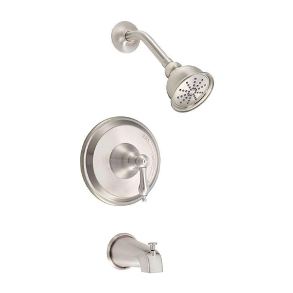 Danze Fairmont 1-Handle Pressure Balance Tub and Shower Faucet Trim Kit in Brushed Nickel - Bathroom Fixture for Modern Homes (Valve Not Included) Model 635267 | Perfect for Spa-Like Showers and Relaxing Baths