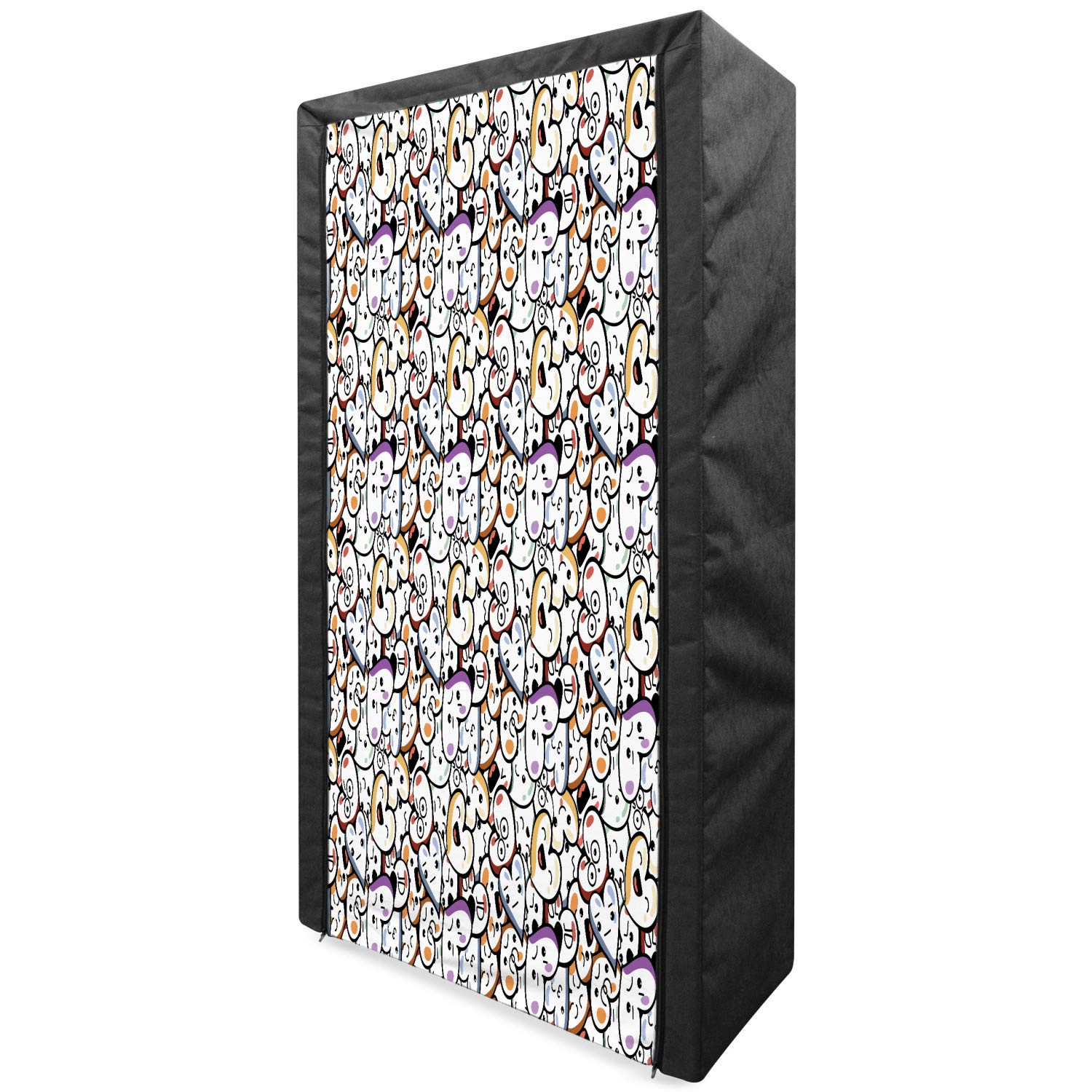 Ambesonne Portable Fabric Wardrobe with Hearts Pattern - 33.5