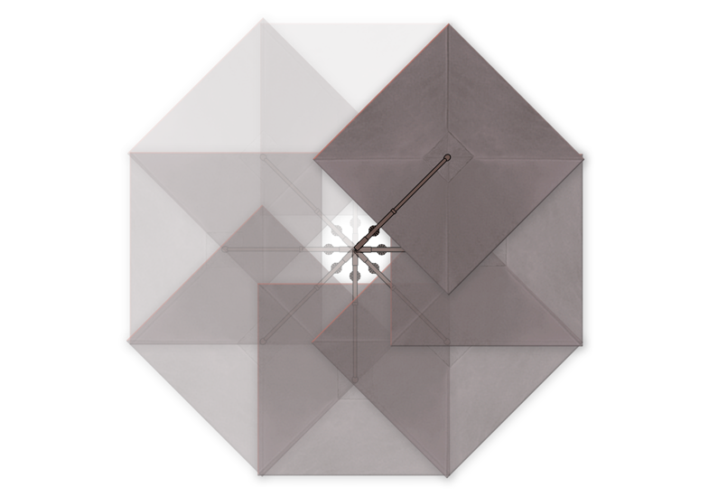 10' Square Cantilever Umbrella - Outdoor Patio Sun Shade with Adjustable Tilt - Perfect for Poolside, Garden, and Backyard Relaxation
