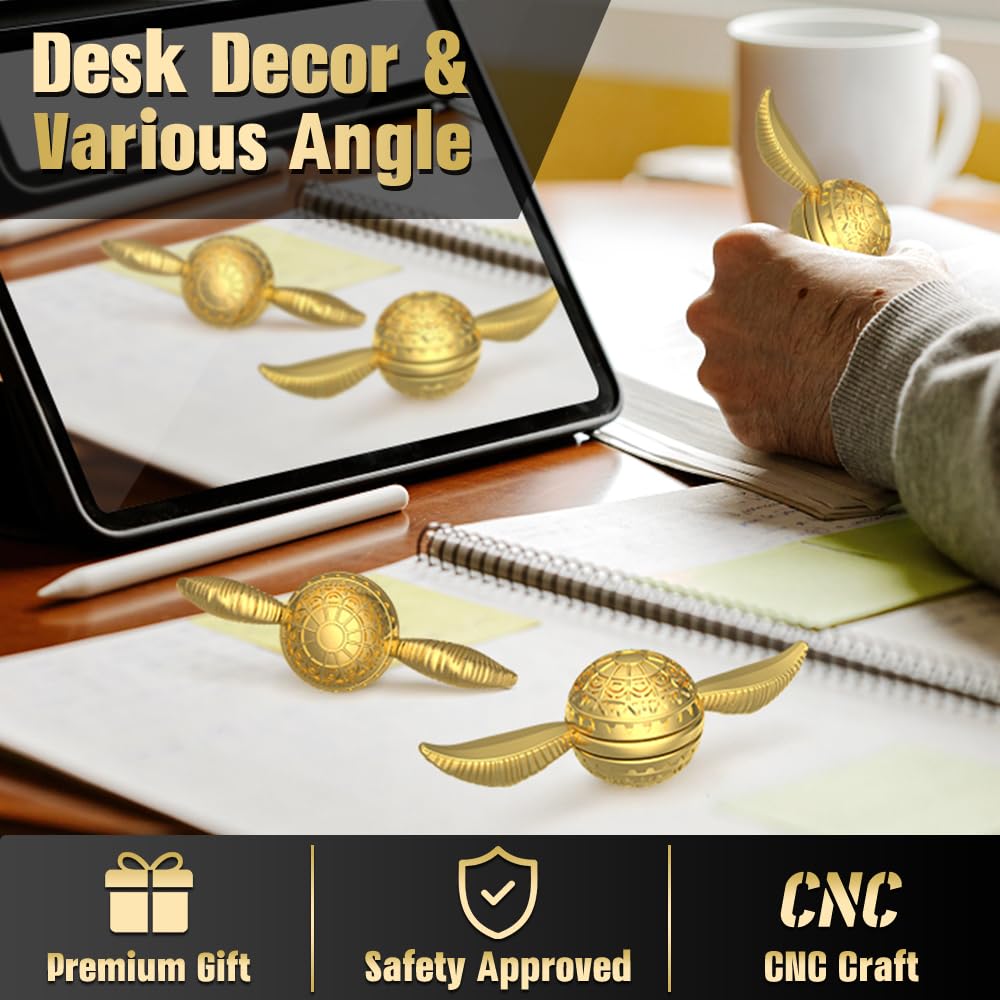 Golden Sphere Fidget Spinner Toy for Kids & Adults - Stress Relief Magic Orb Finger Spinner | Metal Desk Toy for School, Office, Home | Perfect for Easter Party Favors & Goody Bag Fillers (Great for Anxiety Relief, Focus & Classroom Fidgeting)